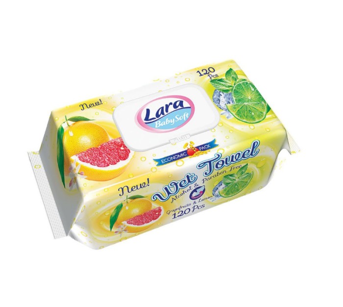Servetele umede Lara, Grapefruit, 120 buc - 90021411