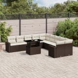 Gossi set canapele de gradina cu perne, 11 piese, maro, poliratan