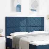 Cap de pat LED Design Diamante Blocuri Albastru 180 cm Țesătură