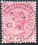 Trinidad &ndash; timbru colonial 1 Penny &ndash; Regina Victoria, stare foarte bună
