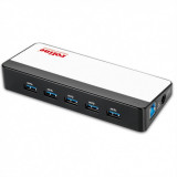 HUB USB 3.2 Gen1 cu 7 porturi USB-A + alimentare, Roline 14.02.5029