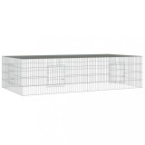 Cusca pentru iepuri, 2 panouri, 220x110x55 cm, fier galvanizat GartenMobel Dekor, vidaXL