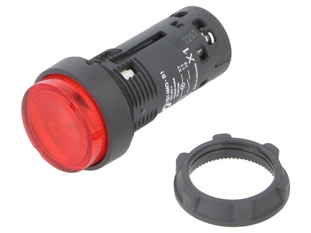 Comutator Apăsare 22mm 1NO Roșu