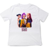 Tricou copii K Pop Demon Huntrix, 9-10 ani, alb, design fresh