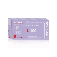 Manusi de unica folosinta din nitril, nepudrate, Violet, L - Kid Man, 100buc