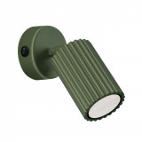 Lampă De Perete Karbon Verde Măsliniu Aluminiu, 1 Bec Tub Minimalist De Interior.