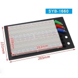 Placa test Breadboard cu 1660 de puncte de conectare 20-29AWG 300V/3-5A