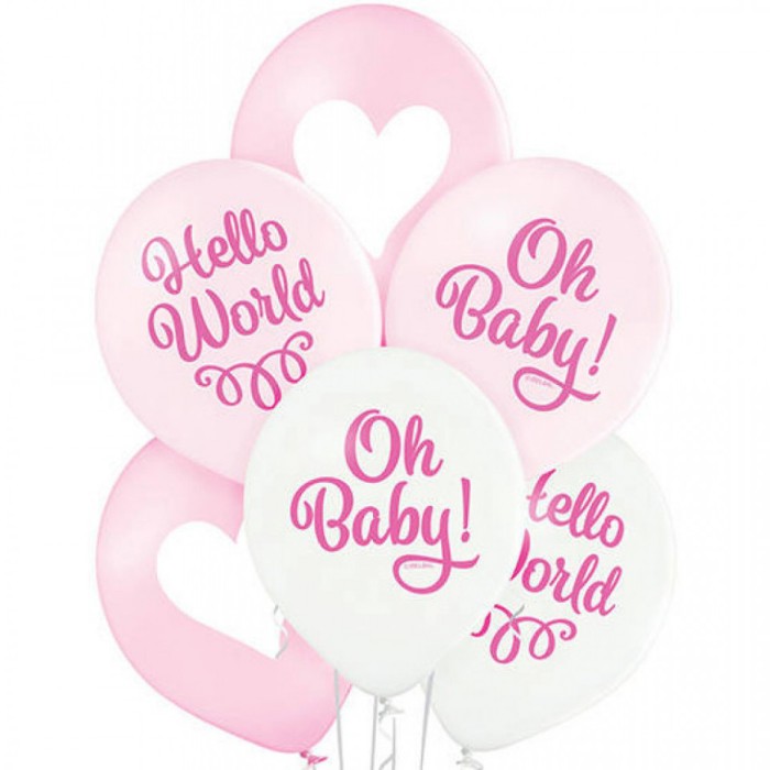 &quot;Set 6 baloane latex Oh baby girl 30cm&quot;