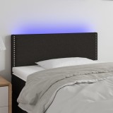 VidaXL Tăblie de pat cu LED, negru, 90x5x78/88 cm, textil