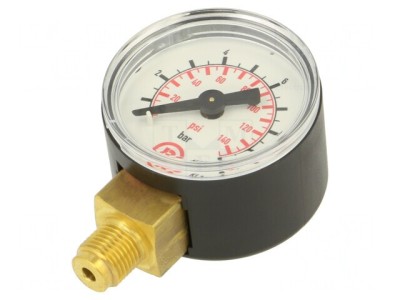 Manometru 0-10 bar 40mm pentru lichide și gaze inerte foto