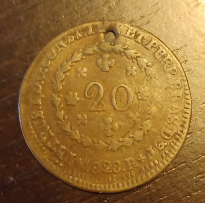 Moneda Brazilia - 20 Reis 1828 foto