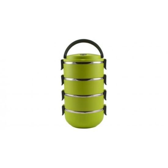 Recipiente pentru transport mancare, plastic, set 4 buc, verde, 4x500 ml, Perfect Home GartenVIP DiyLine