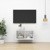 VidaXL Dulap TV montat pe perete, alb extralucios, 37x37x72 cm, PAL