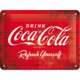 Placa metalica - Coca-Cola - Refresh yourself - 15x20 cm, Nostalgic Art Merchandising