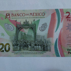 Mexic 20 Pesos Comemorativa 2021 Polimer Seria AB Semnatura 5 UNC
