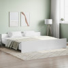 Cadru de pat cu tablie de cap si picioare, alb, 200x200 cm GartenMobel Dekor, vidaXL