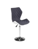 Scaun de birou HM Matrix 2, Ergonomic, Baza fixa, Cadru Cromat, Stofa/Piele ecologica, Inaltime ajustabila, Rotativ, 100 Kg, Alb/Gri