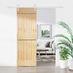 Ușă glisantă cu set de feronerie 70x210 cm, lemn masiv de pin foto