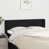 VidaXL Tăblie de pat cu aripioare negru 147x16x78/88 cm textil