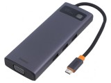 Hub USB gri cu 9 porturi