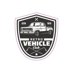 Abtibild &quot;RETRO VEHICLE CLUB&quot; Cod: TAG 012 / T2 Automotive TrustedCars
