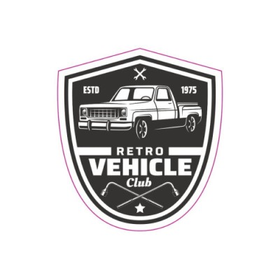 Abtibild &amp;quot;RETRO VEHICLE CLUB&amp;quot; Cod: TAG 012 / T2 Automotive TrustedCars foto