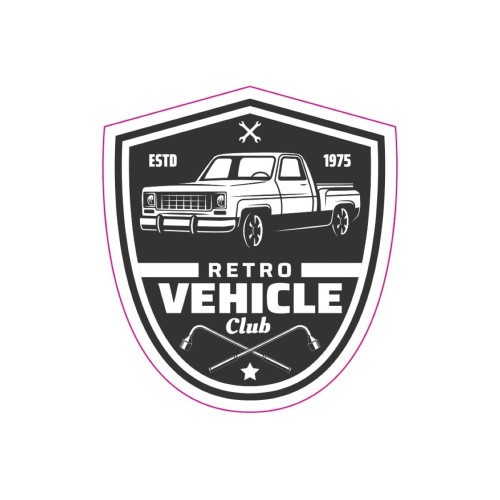 Abtibild &quot;RETRO VEHICLE CLUB&quot; Cod: TAG 012 / T2 Automotive TrustedCars