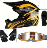 Set casca moto-atv-trotineta-enduro+Ochelari+Manusi+Cagula ,marimi disponibile S,M si L