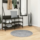 vidaXL Covor pufos &quot;PAMPLONA&quot; cu fire &icirc;nalte, gri modern, &Oslash; 80 cm