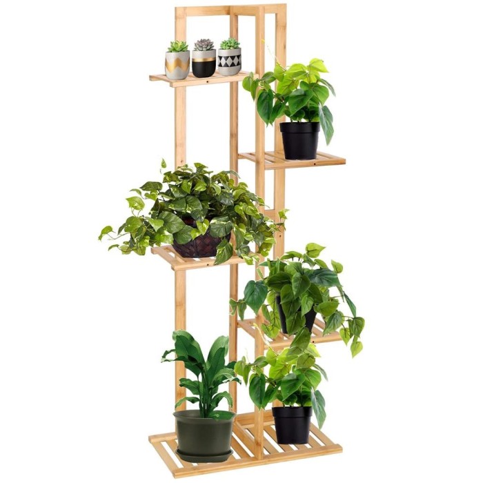 Stand de flori din lemn cu 6 etajere suport GA199, 102x40cm Household NewTrend