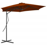 VidaXL Umbrelă de exterior cu st&acirc;lp din oțel, teracota, 300x230 cm