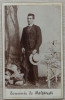 Portret de barbat cu umbrela si palarie// CDV Souvenir de Baltatesti 1898