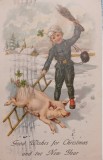 Carte postala, Felicitare pentru sarbatorile de iarna, 1934