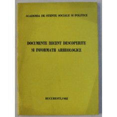 DOCUMENTE RECENT DESCOPERITE SI INFORMATII ARHEOLOGICE , 1982