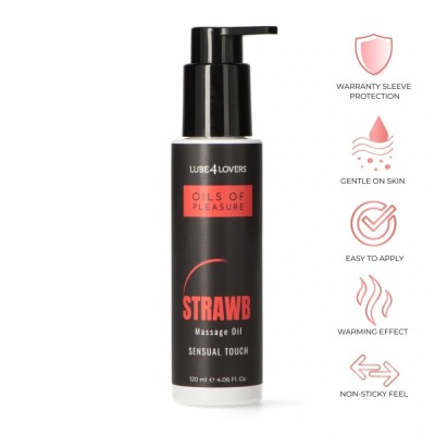 Ulei de Masaj cu Efect de Incalzire, Oils of Pleasure, Capsuni, 120 ml foto