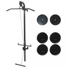 vidaXL Turn de for?a montat pe perete cu placi de greutate, 40 kg foto