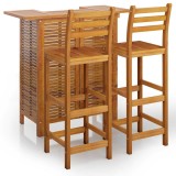 Cumpara ieftin Set mobilier de bar de gradina, 3 piese, lemn masiv de acacia