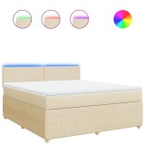 Cumpara ieftin Pat continental cu saltea, crem, 180x200 cm, textil