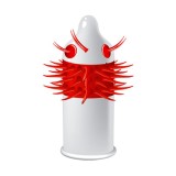 Cumpara ieftin Prezervativ stimulator EGZO Ugly Coyote Grey - Hard, cu texturi proeminente, din latex, diametru 52 mm, 1 buc.