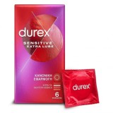 Cumpara ieftin Prezervative Durex Sensitive Extra Lube Thin, 6 bucăți