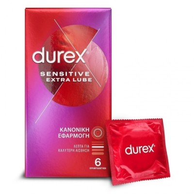 Prezervative Durex Sensitive Extra Lube Thin, 6 bucăți foto