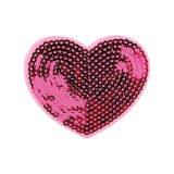 Aplicatie termoadeziva cu paiete Crisalida, 5.5 x 6 cm, Inima roz
