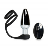 Vibrator Metal Plug with Black Silicon Ring