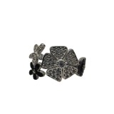 Inel, jolie silver, argint 925 trifoi cu email negru m 58