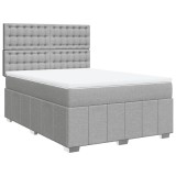 Cumpara ieftin Pat continental, gri deschis, 140x200 cm, material textil