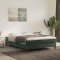 vidaXL Pat box spring cu saltea, verde &icirc;nchis, 140x200 cm, catifea