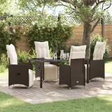 Cumpara ieftin Set de masă pentru grădină cu pernă 5 pcs Maro Rattan poli
