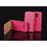 Husa Flip Flexi Apple Iphone 4G Roz, Cu clapeta, Piele Ecologica