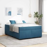 VidaXL Cadru de pat cu saltea Albastru &icirc;nchis 160 x 200 cm Catifea