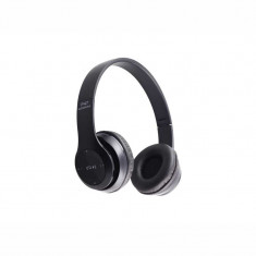 Casti Radio/MP3/TF/mic compatibile cu Bluetooth P47 Negre foto